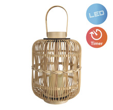 Dekorative Laterne aus Holz mit LED und Timerfunktion