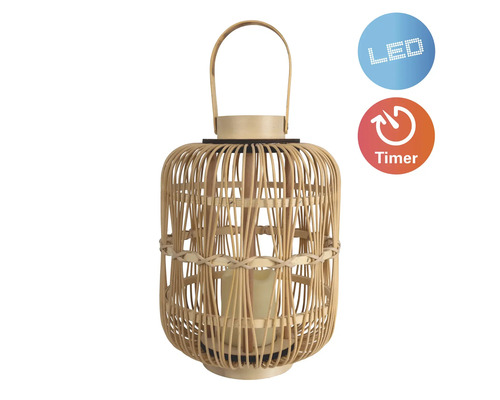 Dekorative Laterne aus Holz mit LED und Timerfunktion