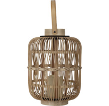 Windlicht aus Bambus mit Tragegriff und innenliegender Kerze