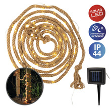 Solarleuchte in Seiloptik mit LEDs und Dämmerungssensor