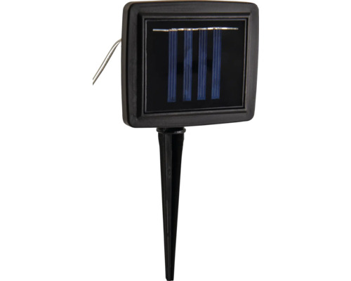 Solarpanel mit Erdspieß für Gartenbeleuchtung aus Kunststoff.