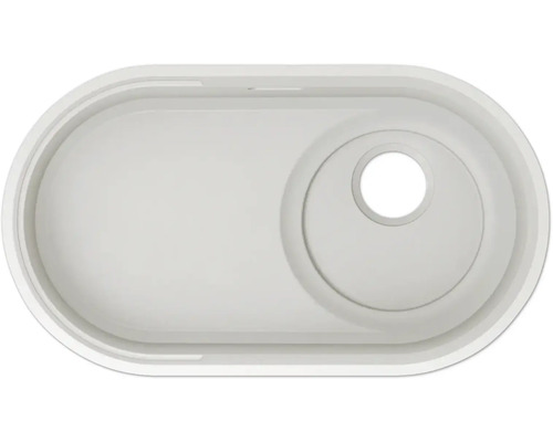 Aufsicht auf ein Waschbecken mit rundem Becken