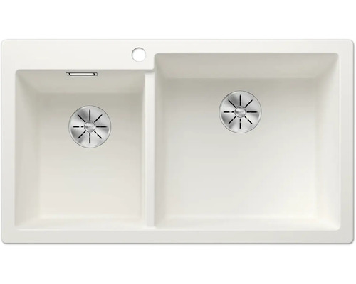 Spüle Blanco PLEON 9 86 x 50 cm weiß 523061 Spüle mit zwei Becken