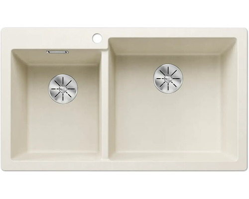 Spüle Blanco PLEON 9 86 x 50 cm softweiß 527142 Spüle mit zwei Becken