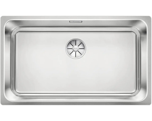 Spülbecken aus Edelstahl, rechteckig mit Ablaufsieb