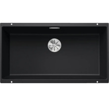 Schwarzes Spülbecken mit Abfluss