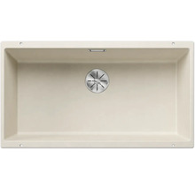 Beige Küchenspüle aus Verbundwerkstoff mit Ablaufsieb