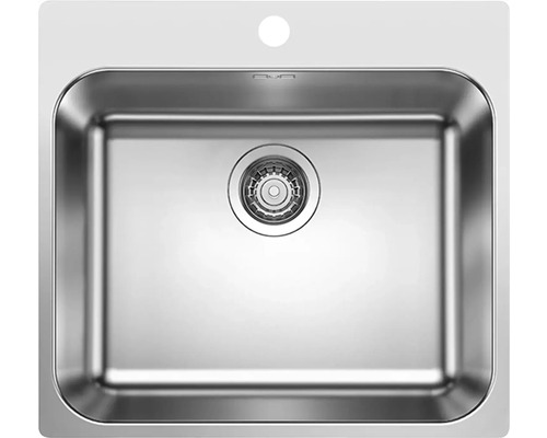 Spüle aus Edelstahl mit Siebkorbventil