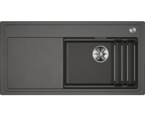 Spüle Blanco ETAGON XL 6S 100 x 51 cm vulkangrau 528095 Graue Küchenspüle mit Abtropffläche und Zubehör