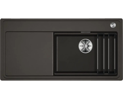 Draufsicht auf eine Küchenspüle mit Abtropffläche