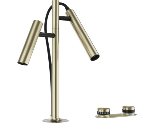 Freistehende Badarmatur mit zwei Griffen zur Temperatureinstellung