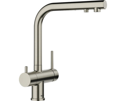Blanco Küchenarmatur mit Filterfunktion FONTAS II satin platinum 527714 Küchenarmatur aus Metall mit hohem Auslauf
