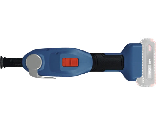 Bosch Akku-Multitool 18 Volt mit Sägeblatt und ergonomischem Handgriff.
