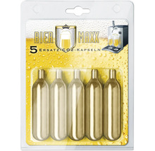 Fünf Bier Maxx CO2 Ersatzkapseln in Verpackung
