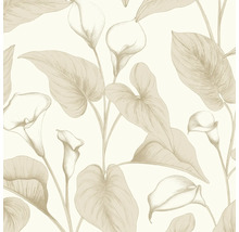 Tapete mit Blumenmuster und Blattmuster