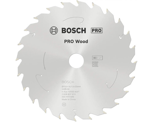 Kreissägeblatt Bosch WO Ø 150x20 mm Z24 Bosch Pro Holzsägeblatt mit 150 Millimeter Durchmesser