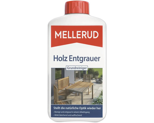 Mellerud Holz Entgrauer, Grundreiniger zur Wiederherstellung der natürlichen Optik von Holz