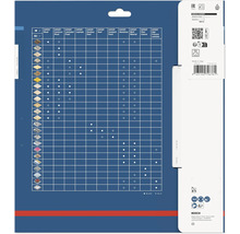 Anwendungstabelle für Bosch Expert Zubehör für verschiedene Materialien.
