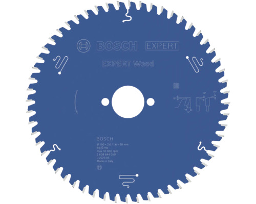 Kreissägeblatt Expert for Wood Ø 190x30 mm Z 56 Bosch Expert Holzsägeblatt mit 190 Millimeter Durchmesser