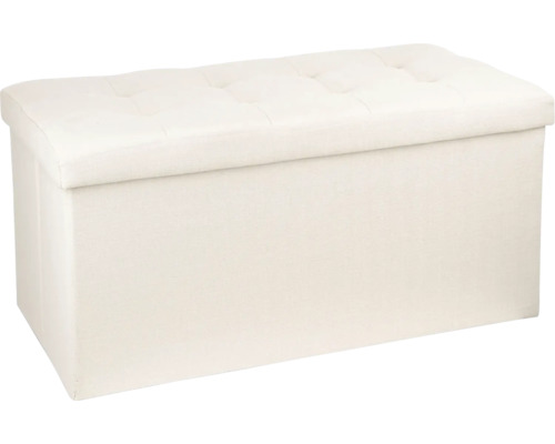 Sitzhocker Velvet weiß 76x38x38 cm Gepolsterte Aufbewahrungsbox mit Deckel