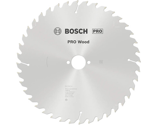 Kreissägeblatt Bosch Optiline Wood 254x30x2,8 mm, Z40 Bosch Kreissägeblatt PRO Wood für Holz mit 40 Zähnen und einem Durchmesser von 254 Millimetern.