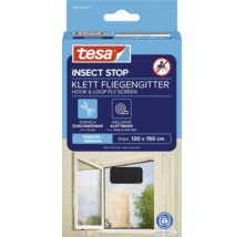 Tesa Insect Stop Klett Fliegengitter für Fenster, Größe 130 mal 150 cm, Verpackung