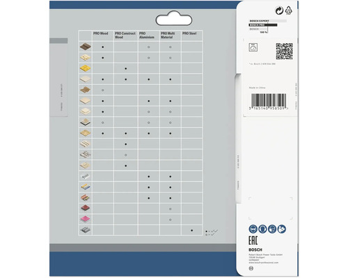 Bosch Verpackung mit Informationen zur Materialverwendung