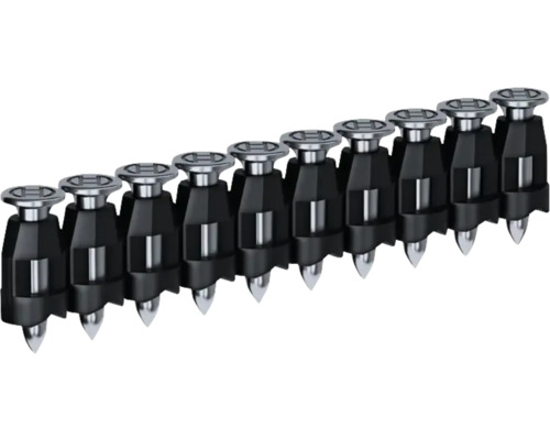 Magazinierte Nägel zur Verwendung mit einem Bolzenschussgerät.