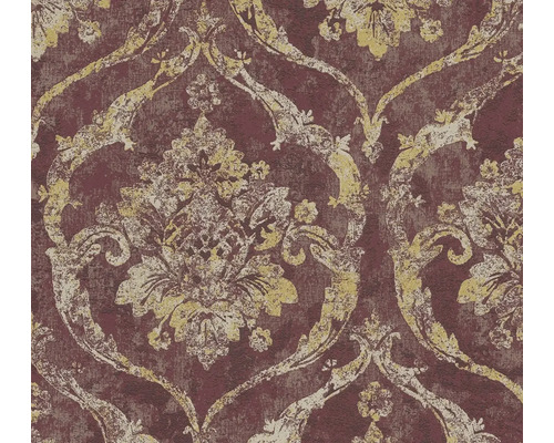 Vliestapete mit strukturiertem Barock-Muster und Used-Look-Effekt.