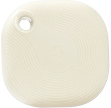 Bluetooth Tracker mit konzentrischem Wellenmuster und Befestigungsloch.