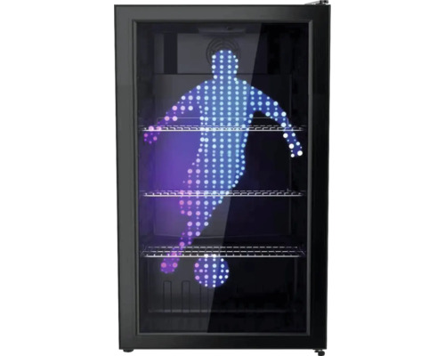 Getränkekühlschrank mit Fußballmotiv und Regalen