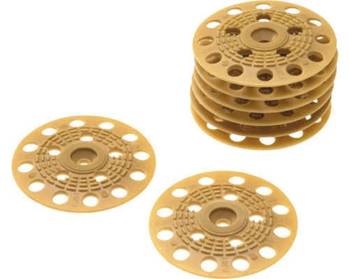 Dämmstoffteller aus Kunststoff für die Befestigung von Dämmstoffen