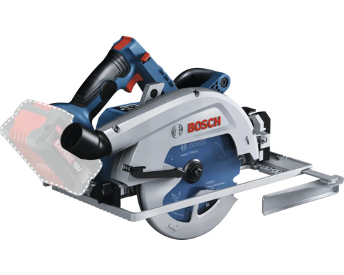 Bosch Akku-Handkreissäge Expert 18 Volt mit Sägeblatt und Parallelanschlag.