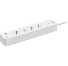 Osram 4-fach Steckdosenleiste in Weiß mit Schalter und Zuleitung.
