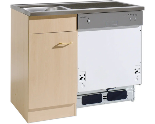 Kompakte Küchenzeile mit Spüle und Geschirrspüler