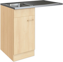 Spülenschrank mit Edelstahlspüle und Arbeitsplatte