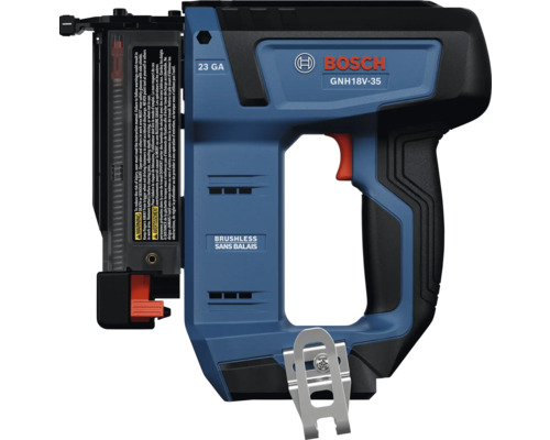 Akku-Nagler Bosch Professional GNH 18 Volt 35 mit bürstenlosem Motor für 23 Gauge Stifte.