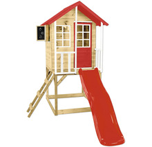 Spielhaus aus Holz mit Rutsche und Leiter für Kinder