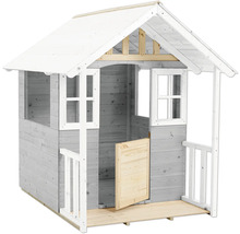 Spielhaus aus Holz mit Tür und Fenstern