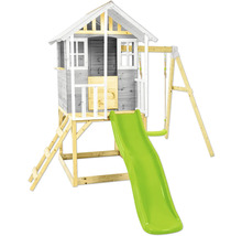 Spielhaus mit Rutsche und Schaukel für den Garten