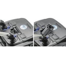 Aquarium Außenfilter Detailansicht mit Schlauchanschluss und Pumpenkopf