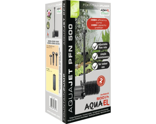 Aquael Aquajet PFN 500 Springbrunnenpumpe in Produktverpackung