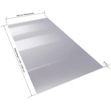 Polycarbonatplatte, 980 Millimeter breit, 16 Millimeter dick, mit einer Plattenlänge von 1500 bis 6000 Millimetern