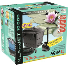 Verpackung eines Aquael Klarjet 10000 Teichfiltersystems