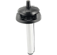 Mechanischer Füllstandsanzeiger für Tanks mit schwarzem Oberteil und weißem Rohr.