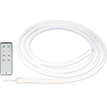 Flexibler LED-Neon-Streifen in Weiß inklusive Fernbedienung zur Helligkeitssteuerung.