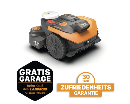 Worx Landroid Vision Cloud Rasenmähroboter mit Gratis Garage und 30 Tage Zufriedenheitsgarantie