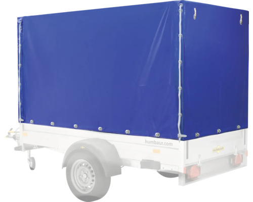 Anhänger mit blauer Plane