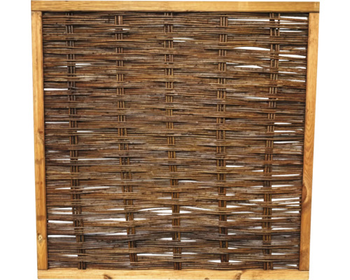 Weidenzaun mit Holzrahmen