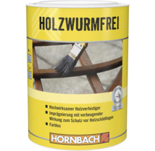 Holzwurmschutzmittel in einer gelben Dose mit Hornbach Logo